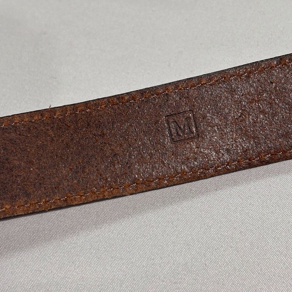 Vintage Fossil Belt Womens Medium 28-32” Brown Genuine Leather Braided Links Y2K - Picture 9 of 9